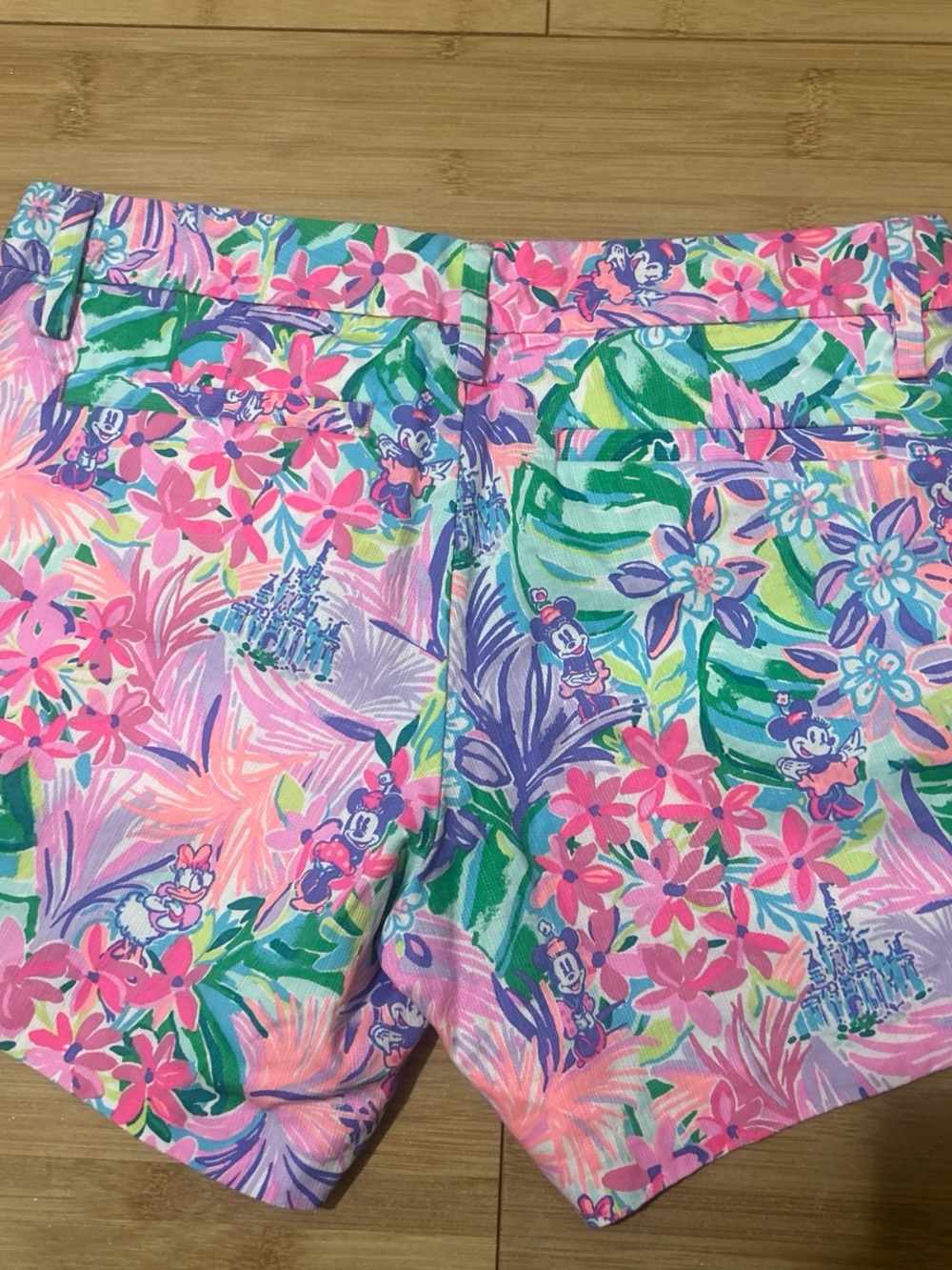 Lily Pulitzer x Disney collab Floral Print Pink Women's Summer Shorts - Picture 3 of 4